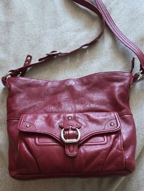 Stone Mountain Accessories Red Leather Crossbody Bag